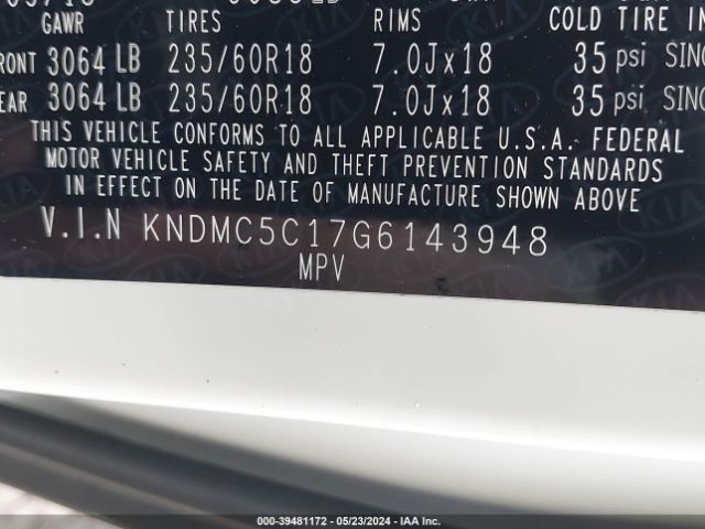 Photo 8 VIN: KNDMC5C17G6143948 - KIA SEDONA 