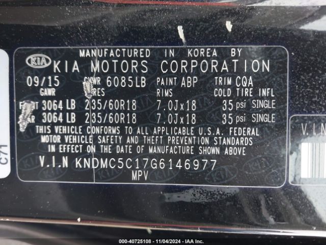 Photo 8 VIN: KNDMC5C17G6146977 - KIA SEDONA 