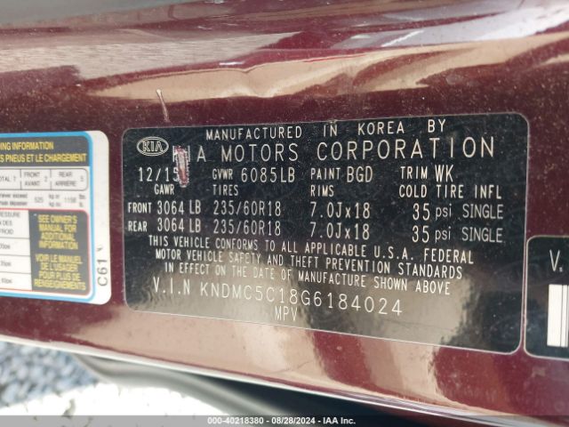 Photo 8 VIN: KNDMC5C18G6184024 - KIA SEDONA 