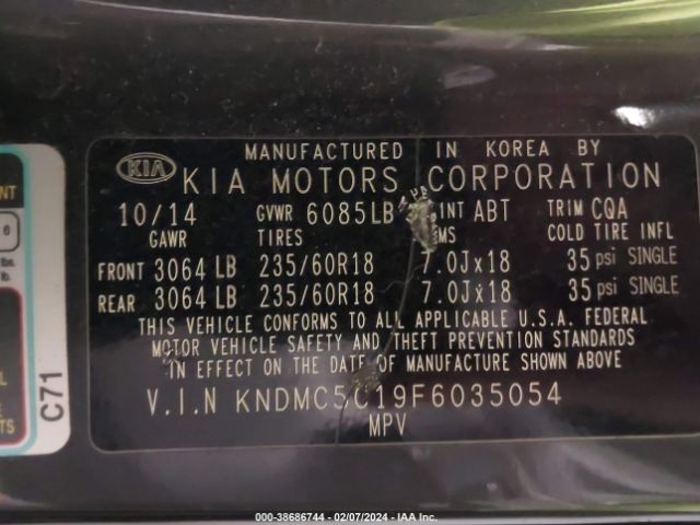 Photo 8 VIN: KNDMC5C19F6035054 - KIA SEDONA 