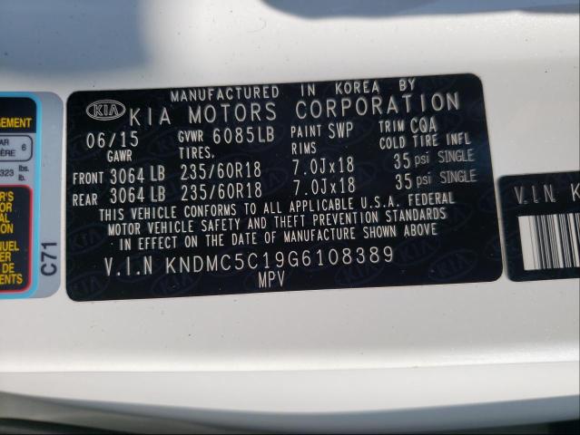 Photo 9 VIN: KNDMC5C19G6108389 - KIA SEDONA EX 