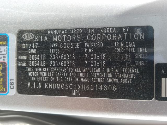 Photo 9 VIN: KNDMC5C1XH6314306 - KIA SEDONA EX 