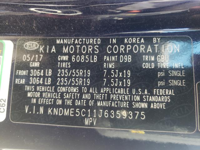 Photo 9 VIN: KNDME5C11J6359375 - KIA SEDONA SXL 