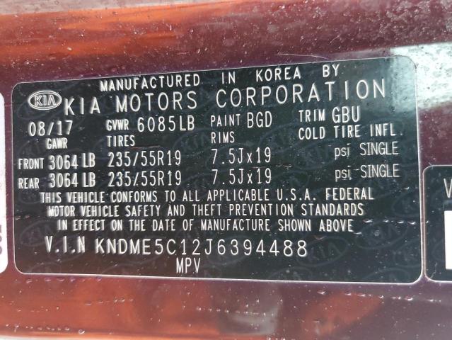 Photo 12 VIN: KNDME5C12J6394488 - KIA SEDONA 