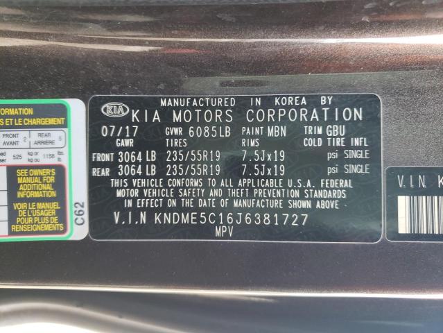 Photo 12 VIN: KNDME5C16J6381727 - KIA SEDONA 