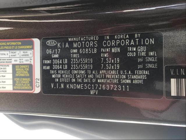 Photo 9 VIN: KNDME5C17J6372311 - KIA SEDONA SXL 