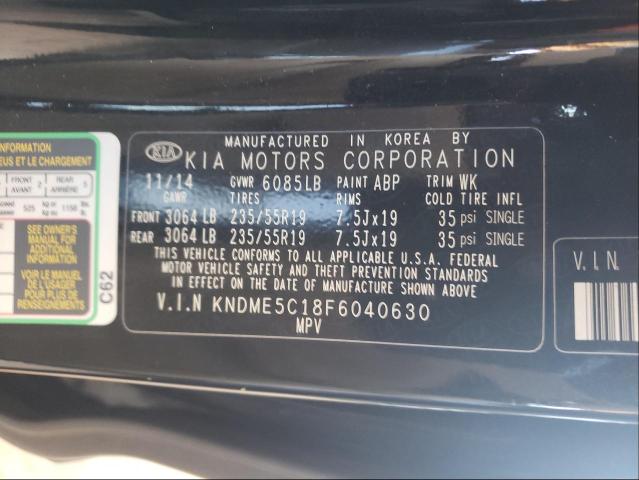 Photo 9 VIN: KNDME5C18F6040630 - KIA SEDONA SXL 