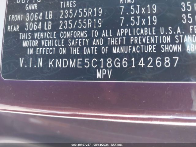 Photo 8 VIN: KNDME5C18G6142687 - KIA SEDONA 