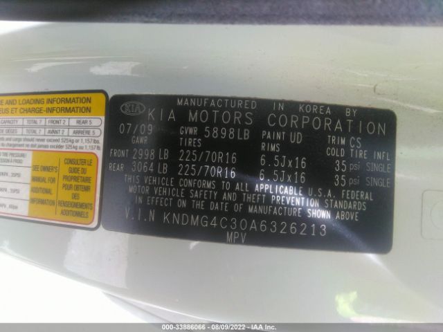 Photo 8 VIN: KNDMG4C30A6326213 - KIA SEDONA 