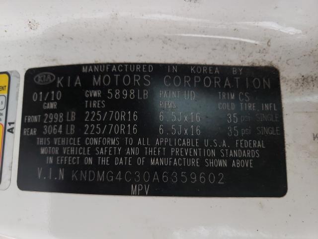 Photo 9 VIN: KNDMG4C30A6359602 - KIA SEDONA LX 