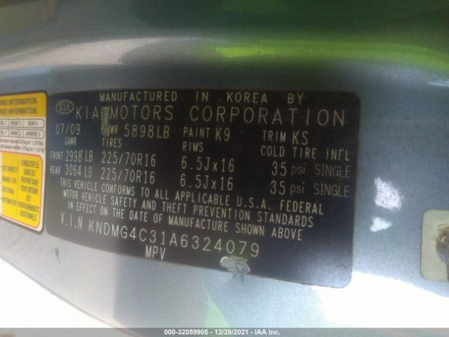 Photo 8 VIN: KNDMG4C31A6324079 - KIA SEDONA 