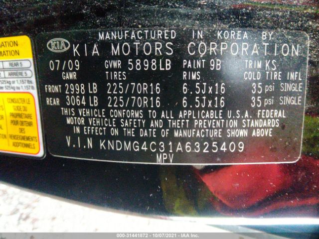 Photo 8 VIN: KNDMG4C31A6325409 - KIA SEDONA 