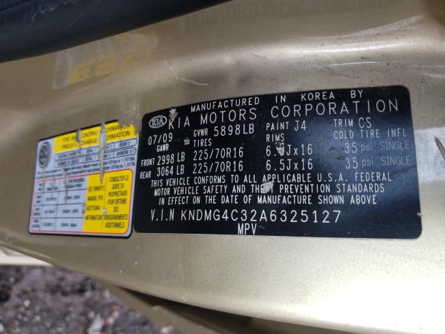 Photo 9 VIN: KNDMG4C32A6325127 - KIA SEDONA LX 