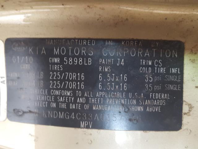 Photo 9 VIN: KNDMG4C33A6357746 - KIA SEDONA LX 