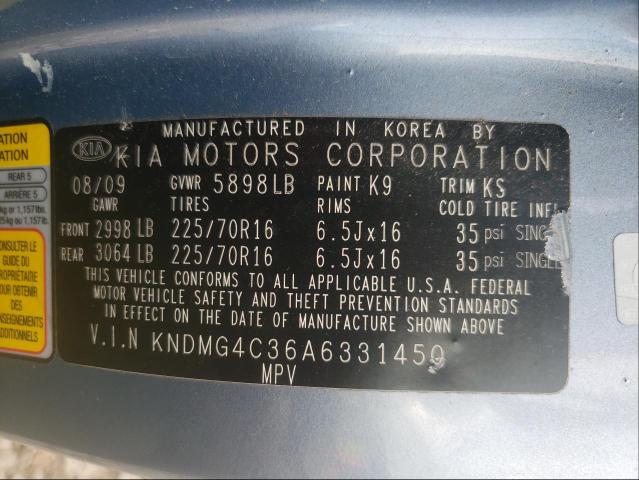 Photo 9 VIN: KNDMG4C36A6331450 - KIA SEDONA LX 