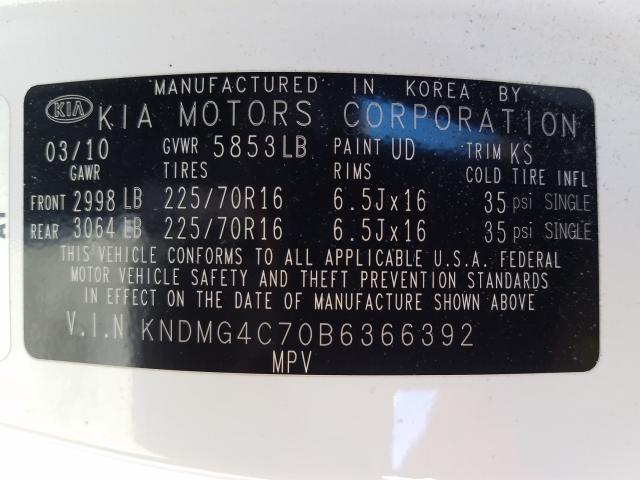 Photo 9 VIN: KNDMG4C70B6366392 - KIA SEDONA LX 