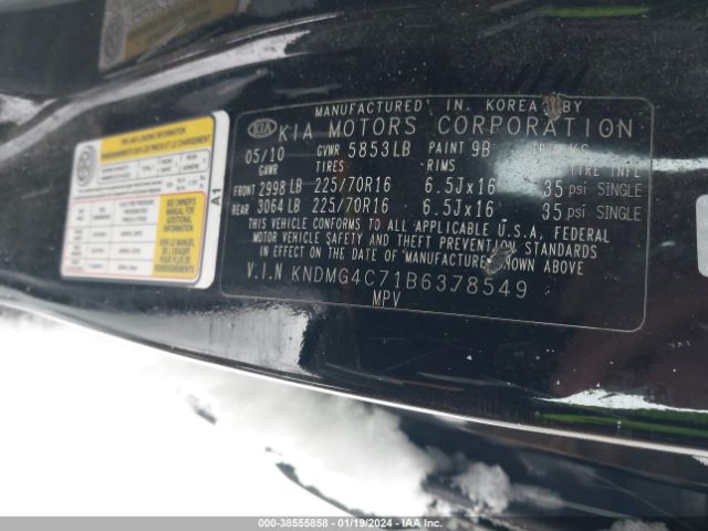 Photo 8 VIN: KNDMG4C71B6378549 - KIA SEDONA 