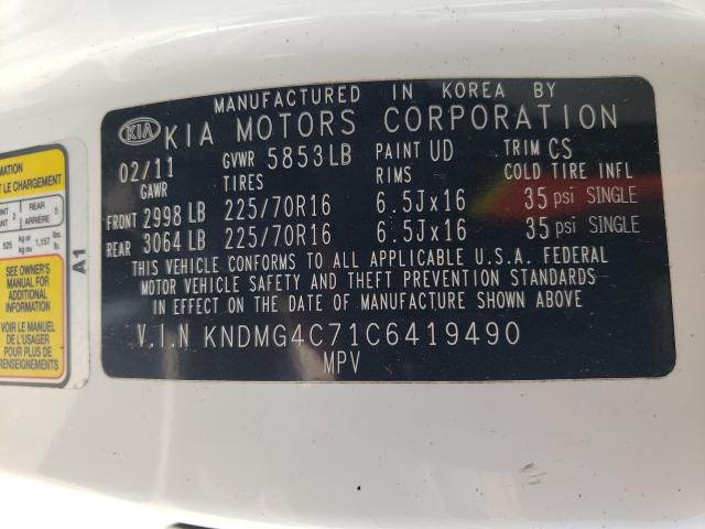 Photo 9 VIN: KNDMG4C71C6419490 - KIA SEDONA LX 