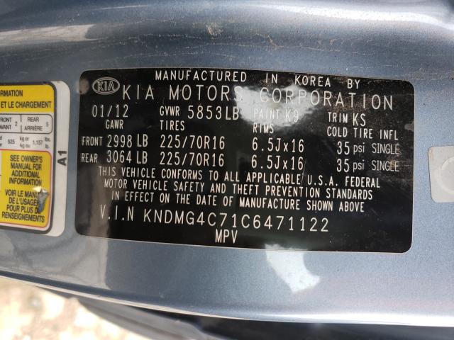 Photo 9 VIN: KNDMG4C71C6471122 - KIA SEDONA LX 