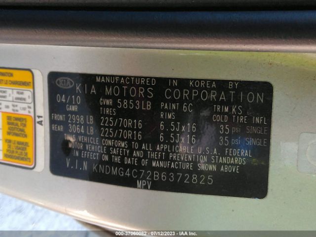 Photo 8 VIN: KNDMG4C72B6372825 - KIA SEDONA 