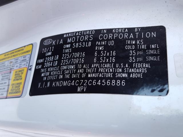 Photo 9 VIN: KNDMG4C72C6456886 - KIA SEDONA LX 