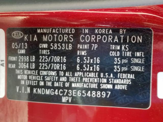 Photo 9 VIN: KNDMG4C73E6548897 - KIA SEDONA LX 