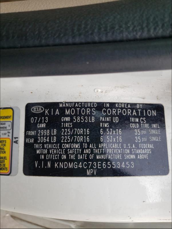 Photo 9 VIN: KNDMG4C73E6553453 - KIA SEDONA LX 