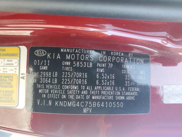 Photo 12 VIN: KNDMG4C75B6410550 - KIA SEDONA 