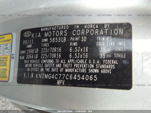 Photo 8 VIN: KNDMG4C77C6454065 - KIA SEDONA 