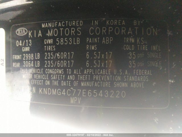 Photo 8 VIN: KNDMG4C77E6543220 - KIA SEDONA 