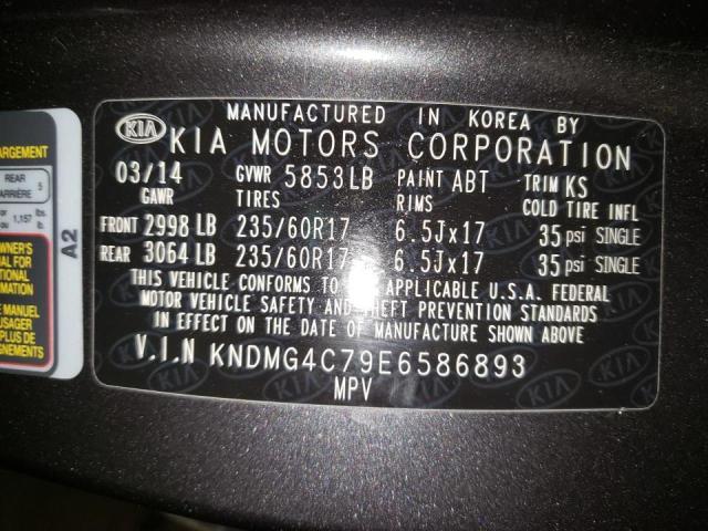 Photo 9 VIN: KNDMG4C79E6586893 - KIA SEDONA LX 