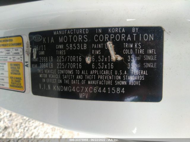 Photo 8 VIN: KNDMG4C7XC6441584 - KIA SEDONA 