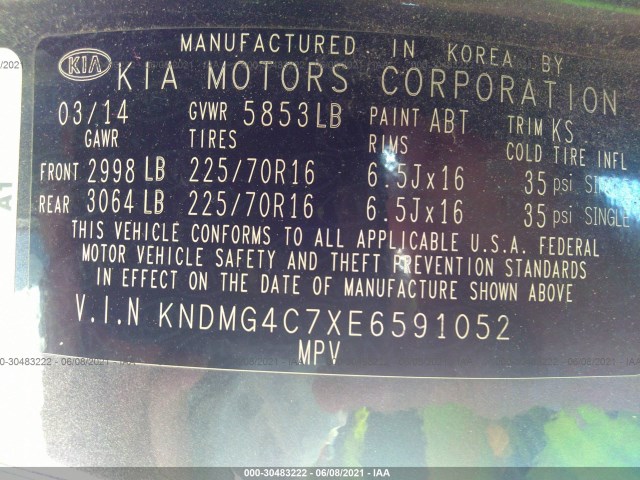 Photo 8 VIN: KNDMG4C7XE6591052 - KIA SEDONA 