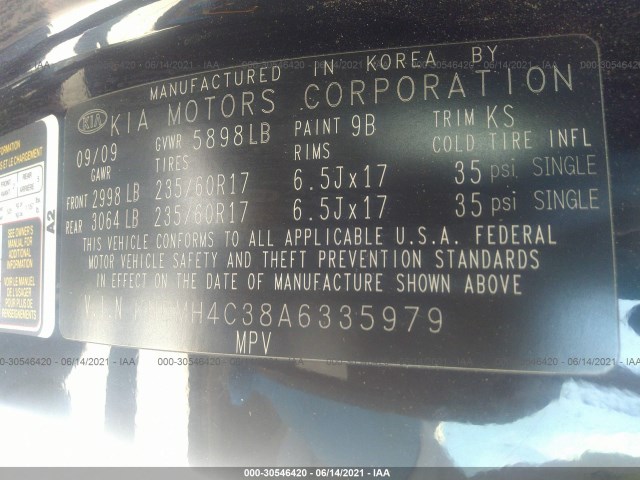 Photo 8 VIN: KNDMH4C38A6335979 - KIA SEDONA 