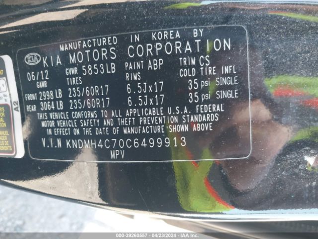 Photo 8 VIN: KNDMH4C70C6499913 - KIA SEDONA 