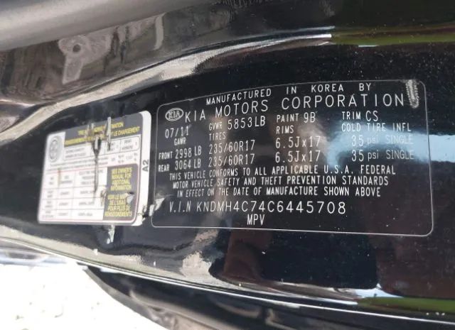 Photo 8 VIN: KNDMH4C74C6445708 - KIA SEDONA 