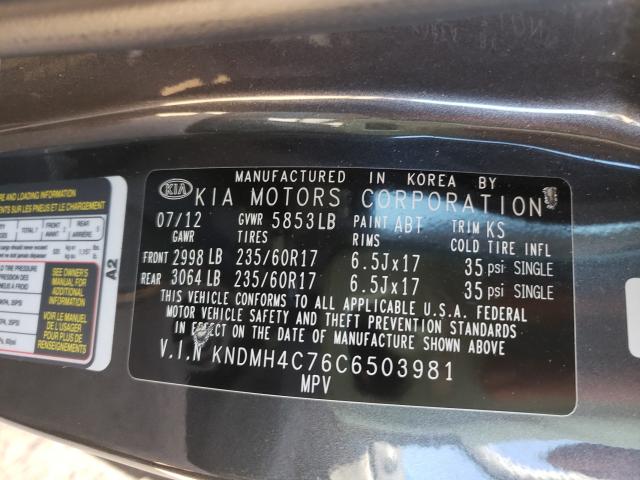 Photo 9 VIN: KNDMH4C76C6503981 - KIA SEDONA EX 