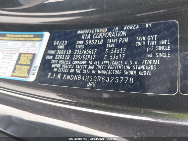 Photo 8 VIN: KNDNB4H30R6325778 - KIA CARNIVAL 