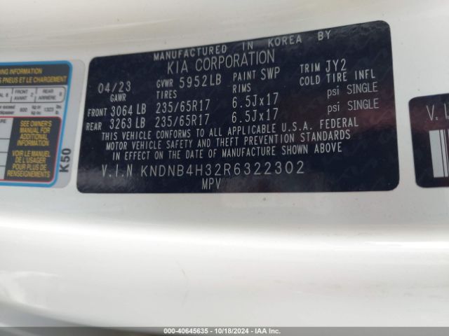 Photo 8 VIN: KNDNB4H32R6322302 - KIA CARNIVAL 