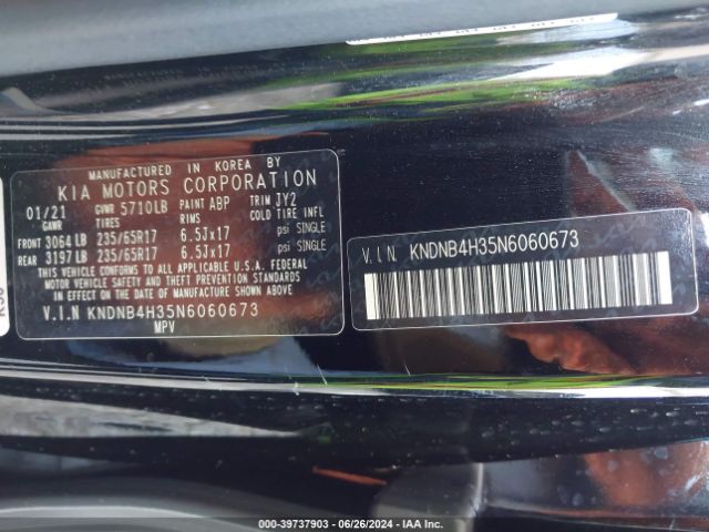 Photo 8 VIN: KNDNB4H35N6060673 - KIA CARNIVAL 