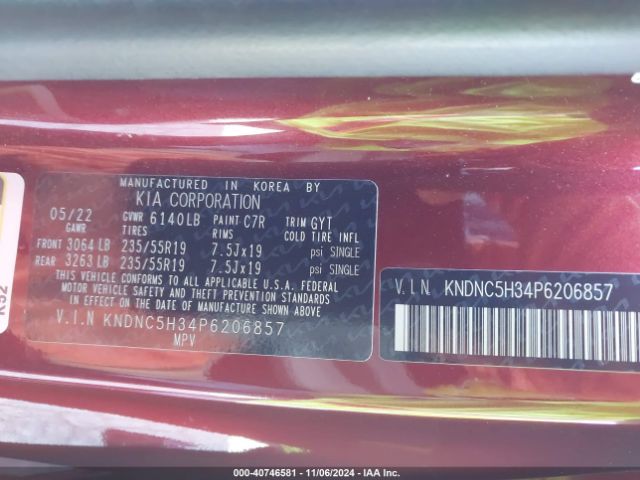 Photo 8 VIN: KNDNC5H34P6206857 - KIA CARNIVAL 