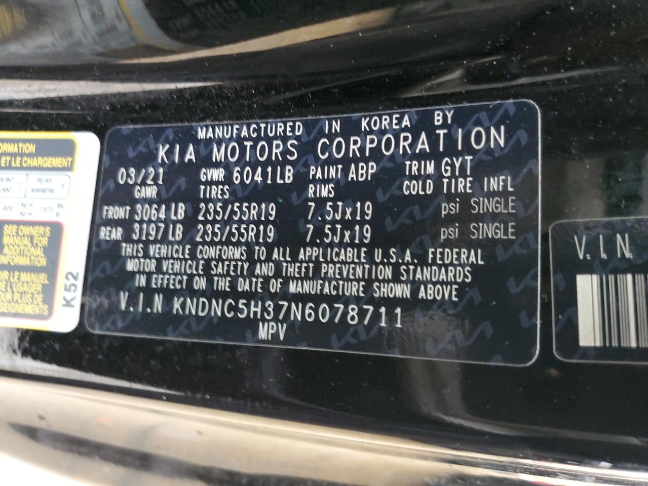 Photo 13 VIN: KNDNC5H37N6078711 - KIA CARNIVAL 