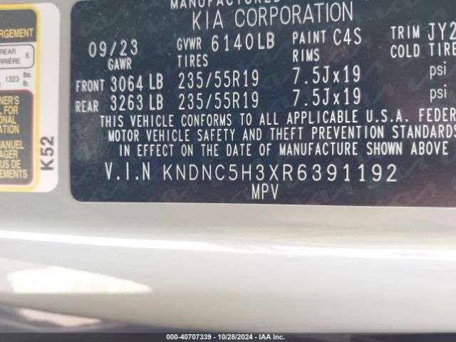 Photo 8 VIN: KNDNC5H3XR6391192 - KIA CARNIVAL 