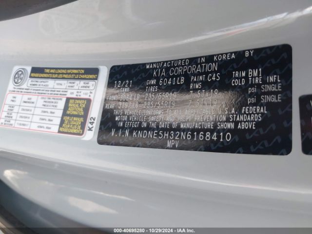 Photo 8 VIN: KNDNE5H32N6168410 - KIA CARNIVAL 