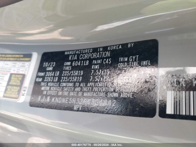 Photo 8 VIN: KNDNE5H32R6394842 - KIA CARNIVAL 