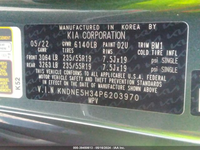 Photo 8 VIN: KNDNE5H34P6203970 - KIA CARNIVAL MPV 