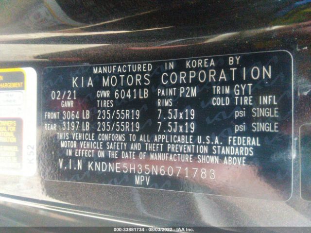 Photo 8 VIN: KNDNE5H35N6071783 - KIA CARNIVAL 