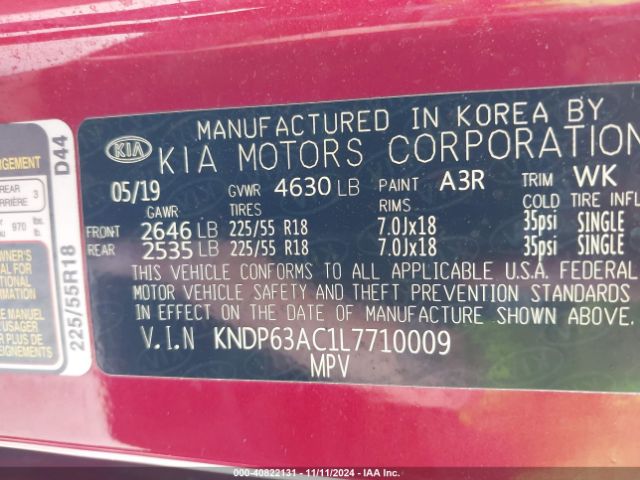 Photo 8 VIN: KNDP63AC1L7710009 - KIA SPORTAGE 