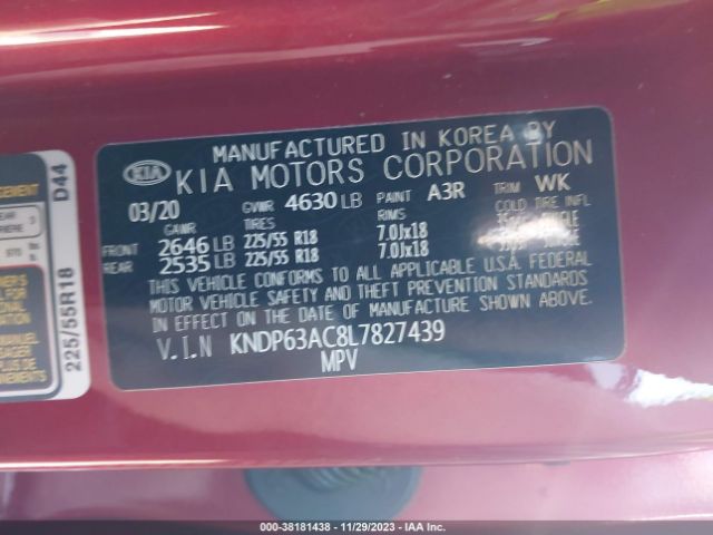 Photo 8 VIN: KNDP63AC8L7827439 - KIA SPORTAGE 