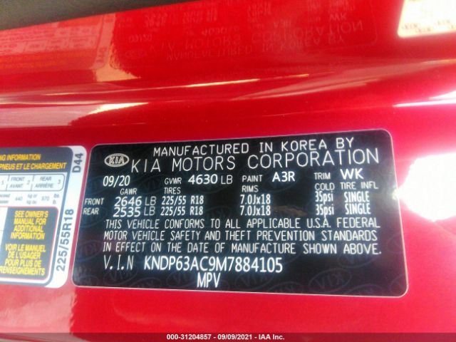 Photo 8 VIN: KNDP63AC9M7884105 - KIA SPORTAGE 